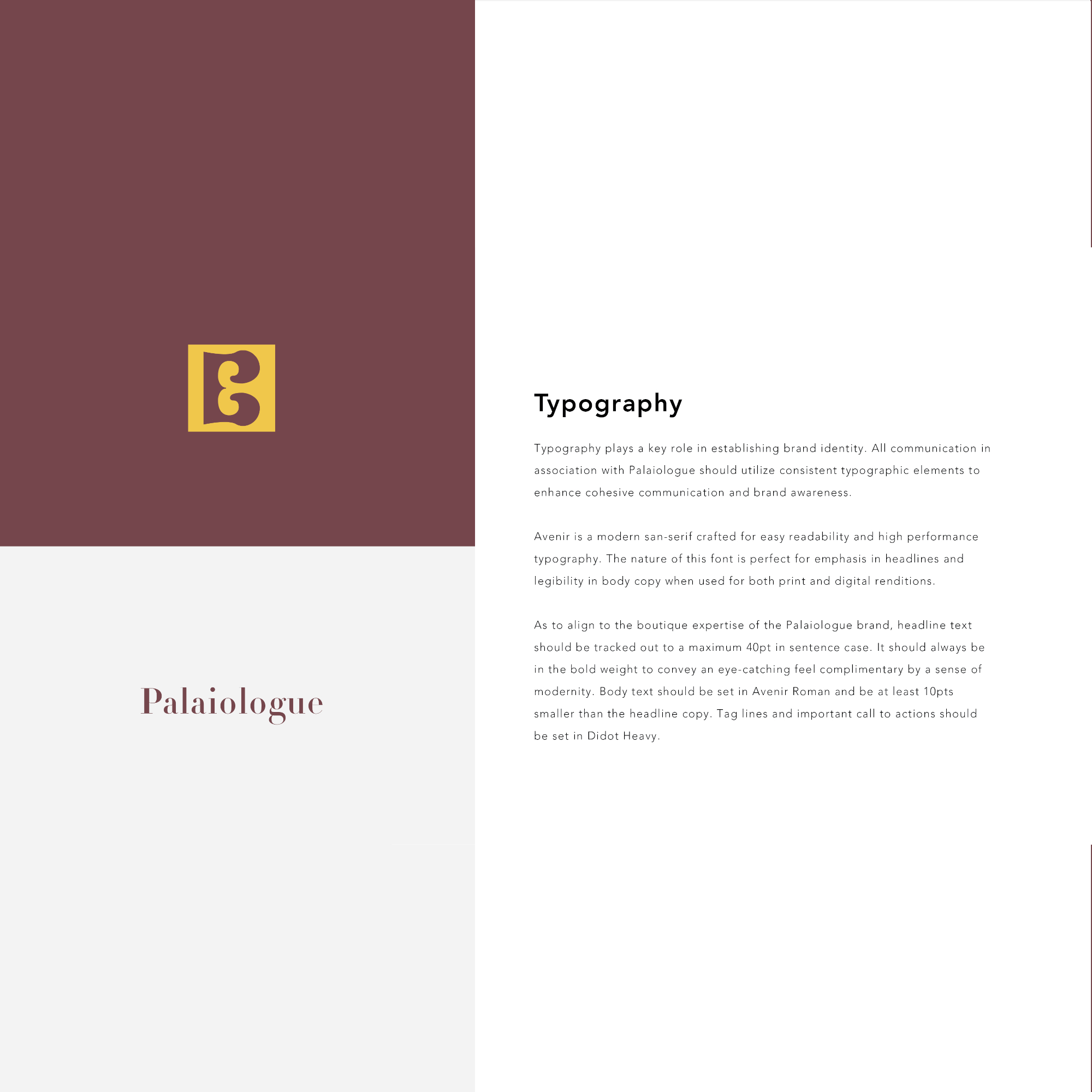 Visual Identity Elements – Palaiologue Branding