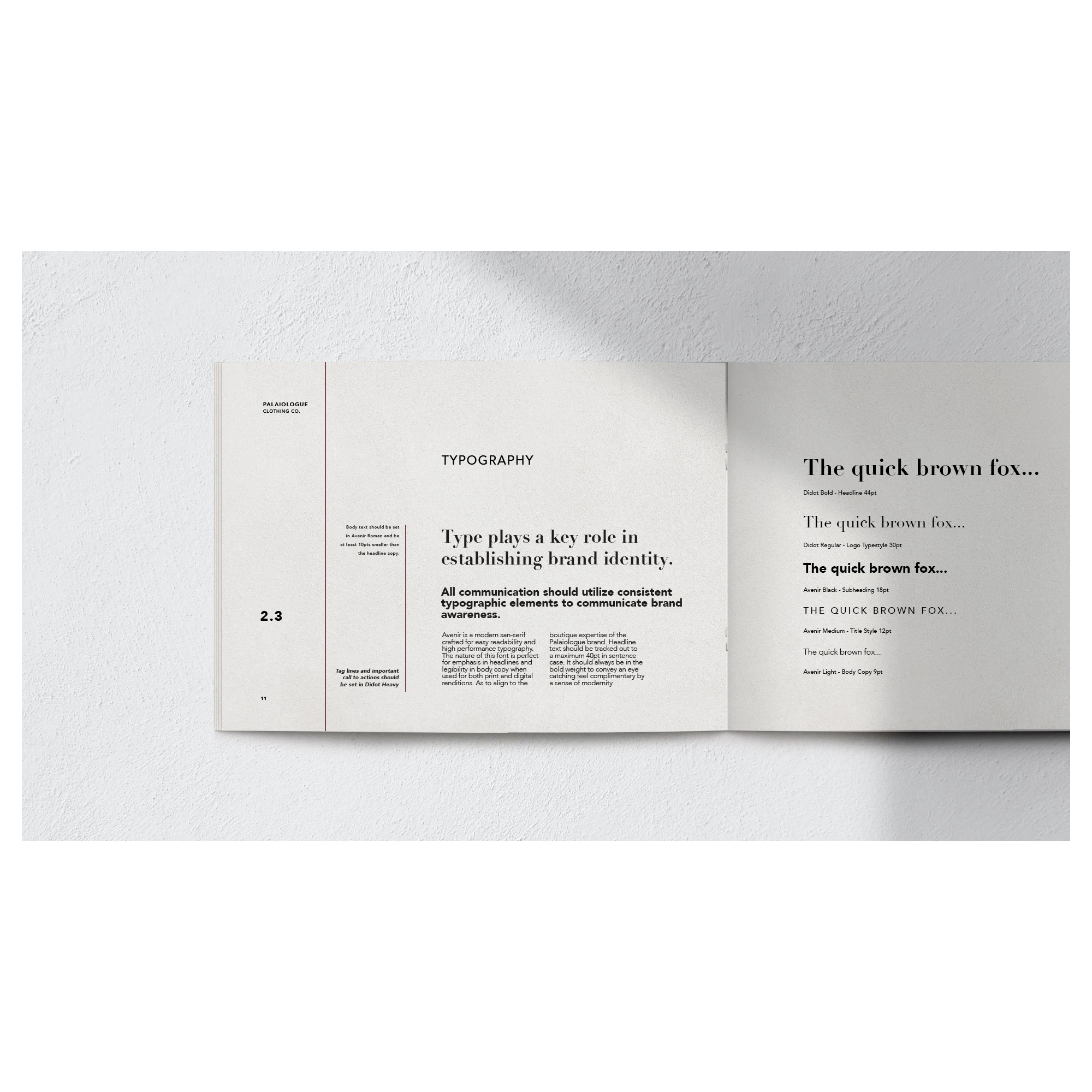 Palaiologue logo usage and spacing guidelines page